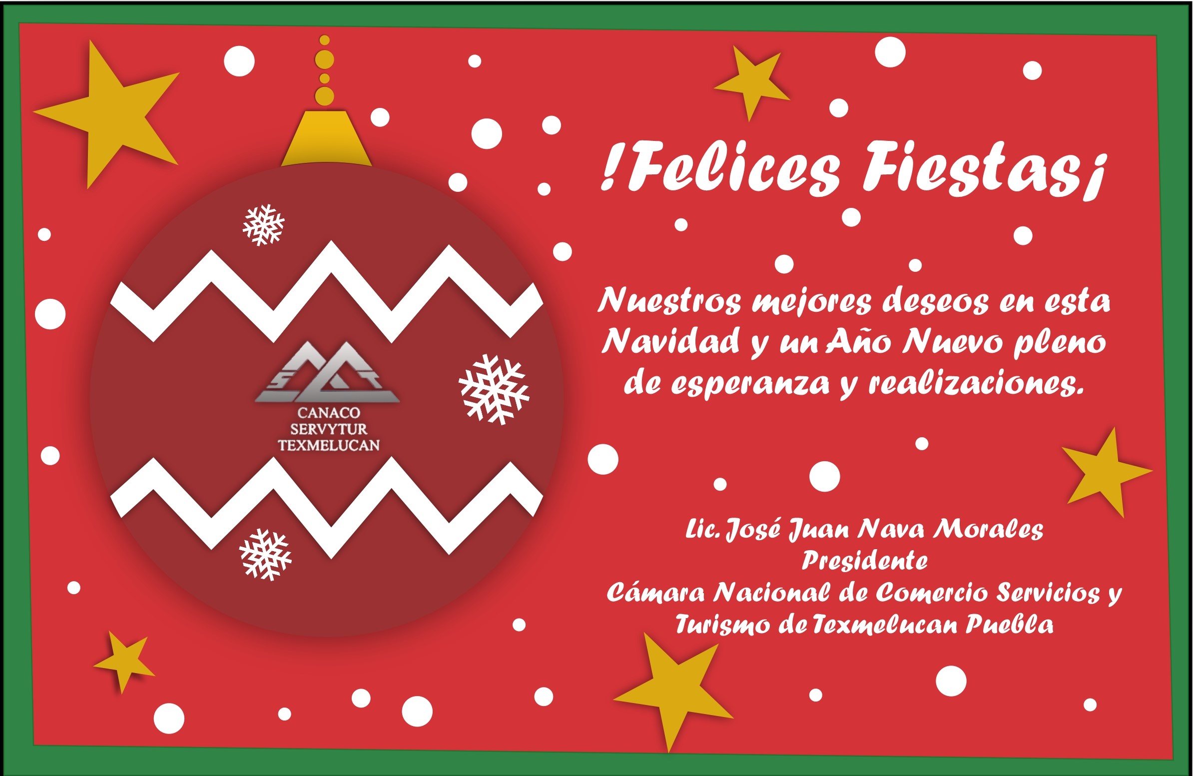 red christmas card canaco texmelucan - tarjeta de navidad roja canaco texmelucan